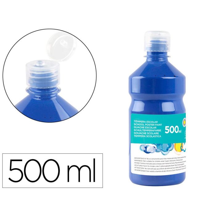 Tempera Liquida Liderpapel Escolar 500 mL Azul Marino