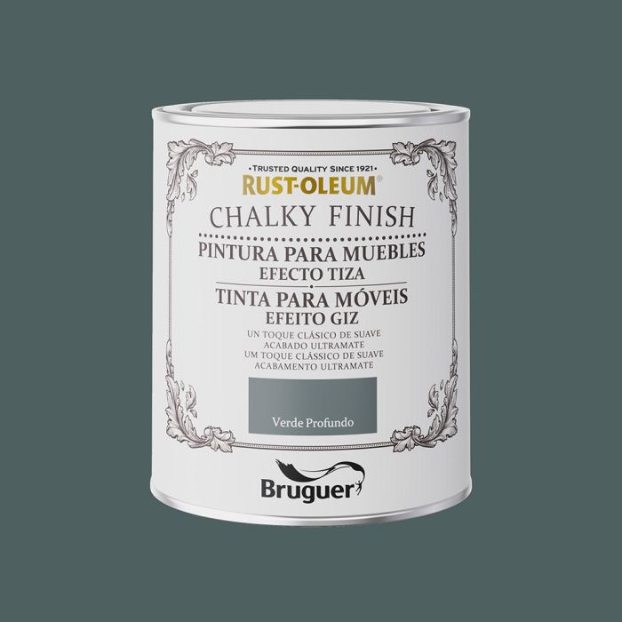 Rust-oleum chalky finish muebles verde profundo0,750l 5733890 bruguer