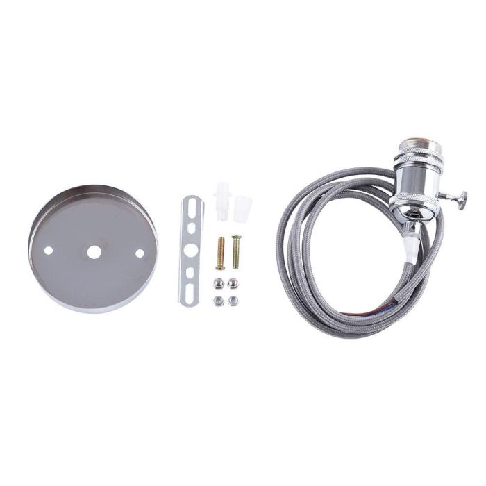 Pendel E27 Cable 1000 X 0,75Mm Tela - Rosetón - Interruptor - 2 Anillos [SC-MPL004] 3
