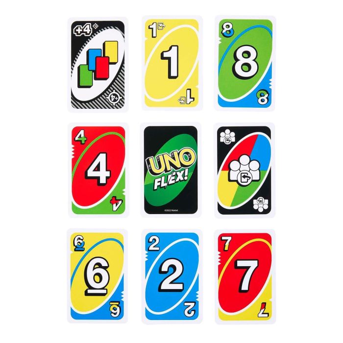 Mattel Games Hmy99 Juego de Cartas UNO Flex con Cartas Especiales para Cambiar Color, Juego Familiar +7 Años, Multilenguaje 1 Mattel Games Hmy99 Juego de Cartas UNO Flex con Cartas Especiales para Cambiar Color, Juego Familiar +7 Años, Multilenguaje 1