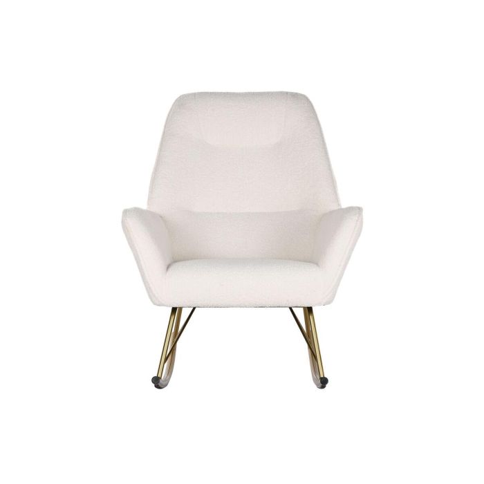 DKD Home Decor Sillón Mecedora Scandi Borreguito Poliéster Metal Blanco Dorado 73x75x97 cm 2 DKD Home Decor Sillón Mecedora Scandi Borreguito Poliéster Metal Blanco Dorado 73x75x97 cm 2