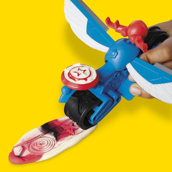 Play-Doh G0555 Set Moto Cortadora Capitán América Marvel Figura de Acción Flexible con Alas 2 en 1 y Molde para Niños +4 años 5 Play-Doh G0555 Set Moto Cortadora Capitán América Marvel Figura de Acción Flexible con Alas 2 en 1 y Molde para Niños +4 años 5