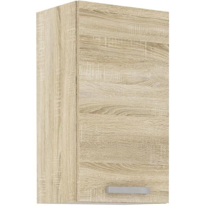 Mueble alto con 1 puerta batiente - Decoración roble Sonoma - An. 40 x Pr. 31,6 x 72 cm - LASSEN