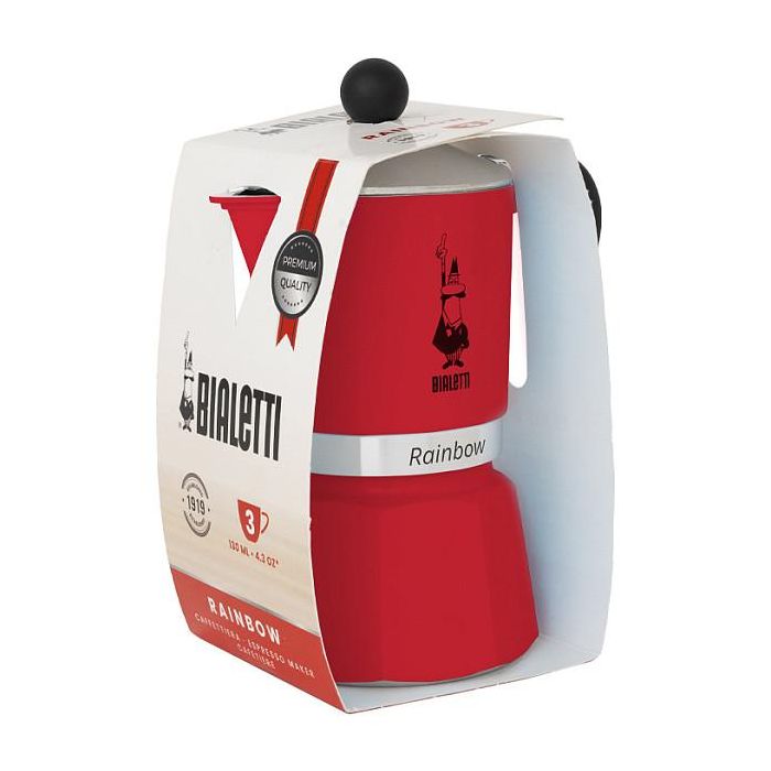 Bialetti Máquina de Café Rainbow Roja 3 Bialetti Máquina de Café Rainbow Roja 3