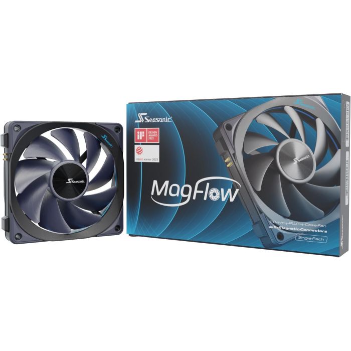 Seasonic MagFlow 1225PWM Ventilador 120mm 600-2000 RPM Kit de 1 Ventilador para Carcasa de PC Negro 7