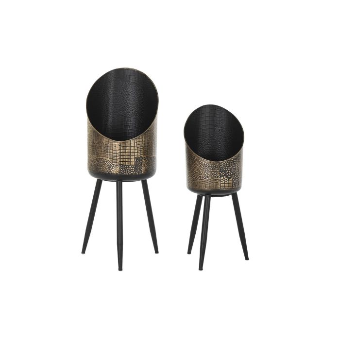 Macetero Vintage DKD Home Decor Cobrizo Negro 26 x 70 x 26 cm Set de 2 1 Macetero Vintage DKD Home Decor Cobrizo Negro 26 x 70 x 26 cm Set de 2 1