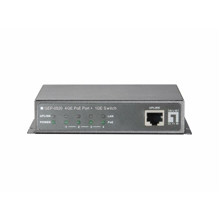 LevelOne GEP-0520 Switch Gigabit Ethernet 5 Puertos (4xPoE+) 61.6W, 10/100/1000, para Redes, Negro 4 LevelOne GEP-0520 Switch Gigabit Ethernet 5 Puertos (4xPoE+) 61.6W, 10/100/1000, para Redes, Negro 4