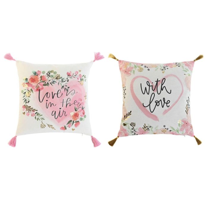 Cojin Romantico DKD Home Decor Multicolor 5 x 45 x 45 cm (2 Unidades)