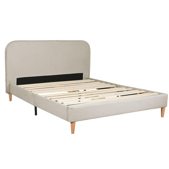 DKD Home Decor Cama Urban de Poliéster y Madera Beige 219x104x170 cm para Colchón 150x200 - Desmontable