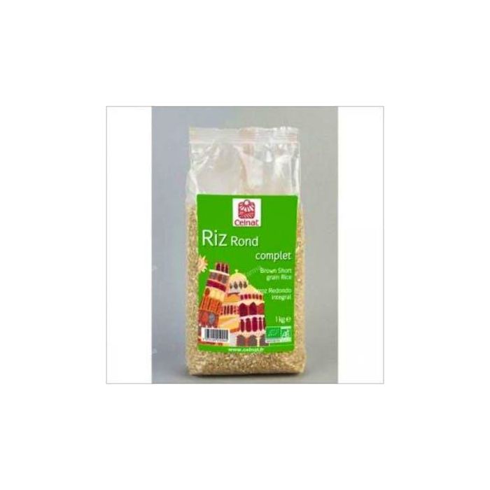 CELNAT Arroz Redondo Integral Bio 1Kg. Textura crujiente, ideal para acompañamiento o ensaladas, Origen Italia