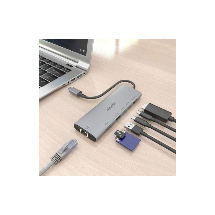 Docking USB Tipo-C Aisens ASUC-7P032-GR/ 1xHDMI/ 1xUSB/ 2xUSB Tipo-C/ 1xRJ45/ 1xLector Tarjetas/ Gris 4