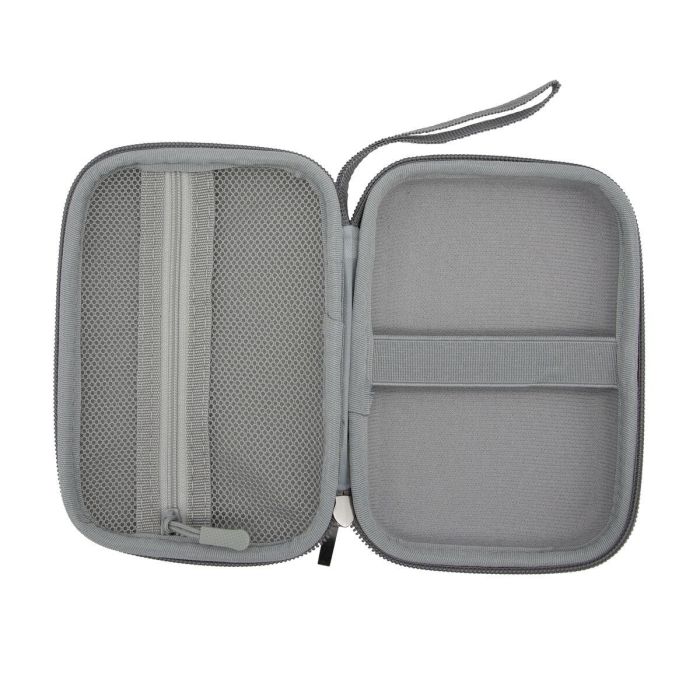 AISENS ASBG-005-GR Estuche Protector Rígido para Disco Duro Externo 2.5" Gris, Algodón y Lino, con Cremallera y Compartimento para Cables 6