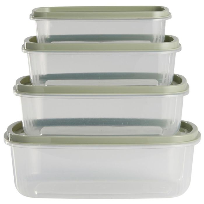 Day Juego Herméticos Rectangular 220ml, 400ml, 600ml y 1L Aptos Congelador Microondas Lavavajillas Libres BPA 4