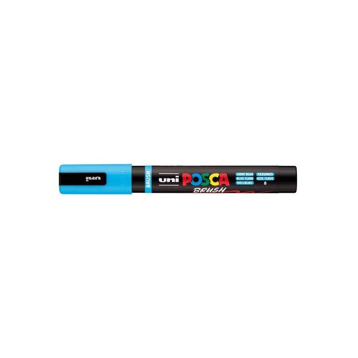 POSCA Marcador Brush PC-5BR Punta M Semiflexible Azul Claro