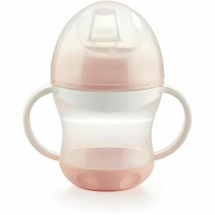 Vaso + tapa antigoteo THERMOBABY - Rosa empolvado