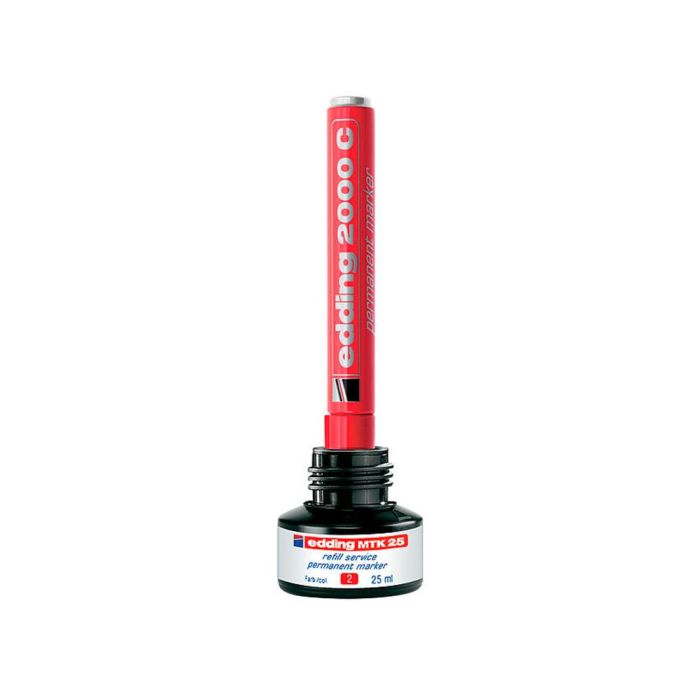 Tinta Rotulador Edding Mtk25 Con Sistema Capilar Color Rojo Frasco De 25 mL 2