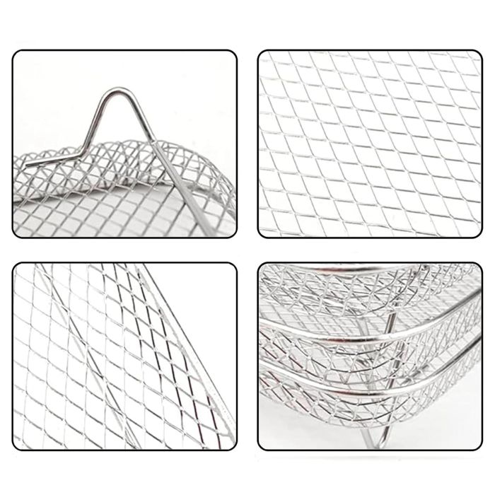 Rejilla para Freidora de Aire Apilable Cuadrada 20 cm Quttin - Inde (12 Unidades) 14 Rejilla para Freidora de Aire Apilable Cuadrada 20 cm Quttin - Inde (12 Unidades) 14