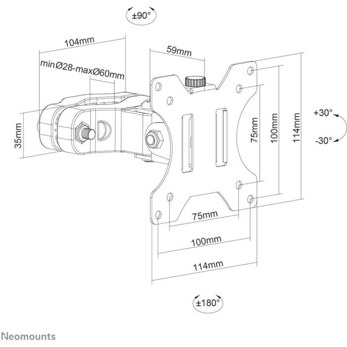 Soporte TV Neomounts 12581674000 17" 32" 8 kg 3
