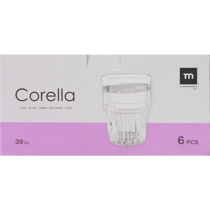 La Mediterranea Set 6 Vasos 390 ml Colección Corella (6 Cajas)