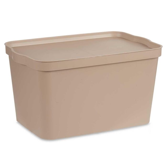 Caja Plastico Con Tapa 24L Beige Kipit 29X24CM (6 Unidades) 1 Caja Plastico Con Tapa 24L Beige Kipit 29X24CM (6 Unidades) 1