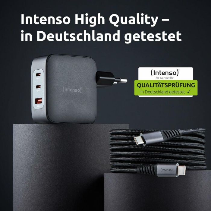 Cargador de Pared INTENSO GaN W100ACC Negro 100 W 1