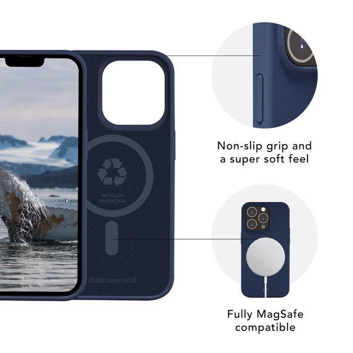 dbramante1928 Funda Monaco para iPhone 14 Max Azul Pacífico, Silicona Reciclada con MagSafe y Protección de 3 Capas 4