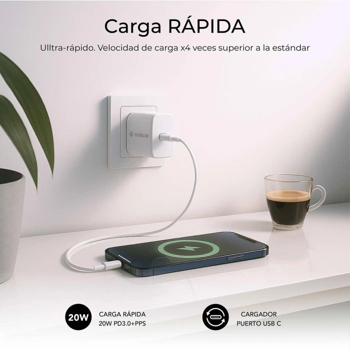 Subblim Cargador Usb-C Gan 20W , Power Delivery 3.0 &Amp; Pps, Enchufe Rápido para Iphone 16-12, Ipad, Galaxy S24-S20, Pixel 9-6, Xiaomi, Ultraportátil, Seguro y Certificado 3 Subblim Cargador Usb-C Gan 20W , Power Delivery 3.0 &Amp; Pps, Enchufe Rápido para Iphone 16-12, Ipad, Galaxy S24-S20, Pixel 9-6, Xiaomi, Ultraportátil, Seguro y Certificado 3
