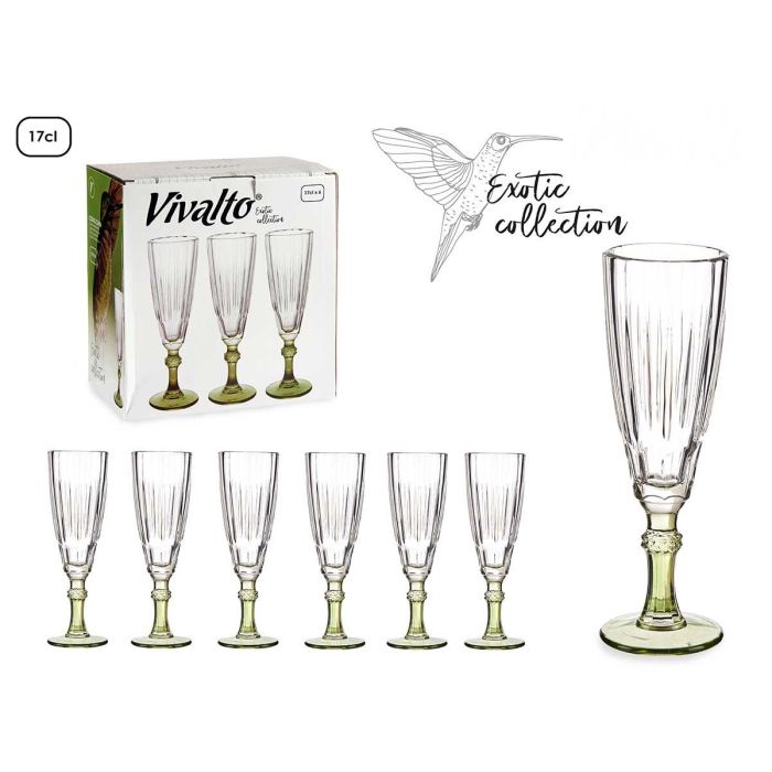 Copa Cava Verde Vivalto 170 ml - Cristal 20 cm (48 Unidades) Copa Cava Verde Vivalto 170 ml - Cristal 20 cm (48 Unidades)