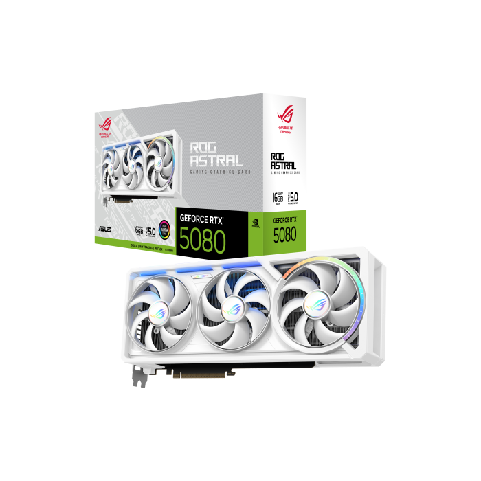 ASUS 90YV0LV5-M0NA00 Tarjeta Gráfica ROG Astral NVIDIA GeForce RTX 5080 16GB GDDR7 PCI Express 5.0 Blanco, 4 Ventiladores, DirectX 12 Ultimate 7