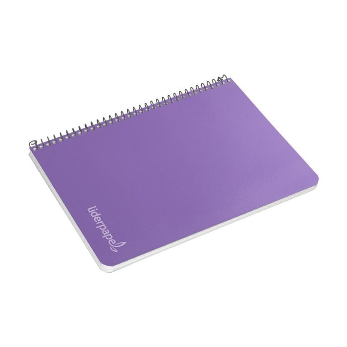 Cuaderno Espiral Liderpapel Cuarto Witty Tapa Dura 80H 75 gr Cuadro 4 mm Con Margen Color Violeta 5 unidades 5