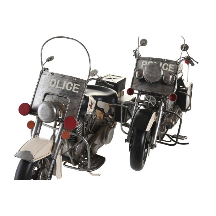DKD Home Decor Moto Decoración Vintage Blanco y Negro de Metal – Medidas 14x35x24 cm - Pack 2 Unidades 0 DKD Home Decor Moto Decoración Vintage Blanco y Negro de Metal – Medidas 14x35x24 cm - Pack 2 Unidades 0