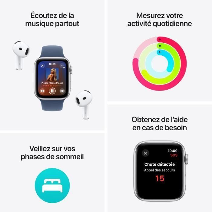 Apple Watch SE GPS + Cellular - 40 mm - Caja de aluminio Starlight - Correa deportiva Starlight - S/M 2