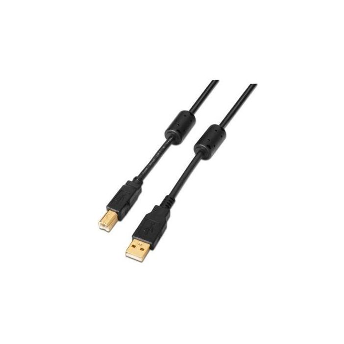 Aisens Cable USB 2.0 para Impresora, Tipo A-M a B-M, Negro, 5.0M, Alta Calidad con Ferrita Aisens Cable USB 2.0 para Impresora, Tipo A-M a B-M, Negro, 5.0M, Alta Calidad con Ferrita