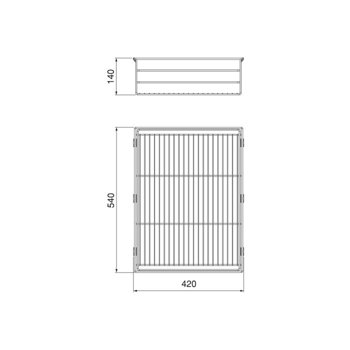 Emuca Cajón de alambre para armarios y vestidores Quartz, 540mm (M70), Acero, Titanio 6