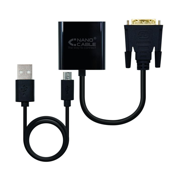 Cable Conversor Nanocable 10.16.2008-BK/ DVI Macho - VGA Hembra 1 Cable Conversor Nanocable 10.16.2008-BK/ DVI Macho - VGA Hembra 1