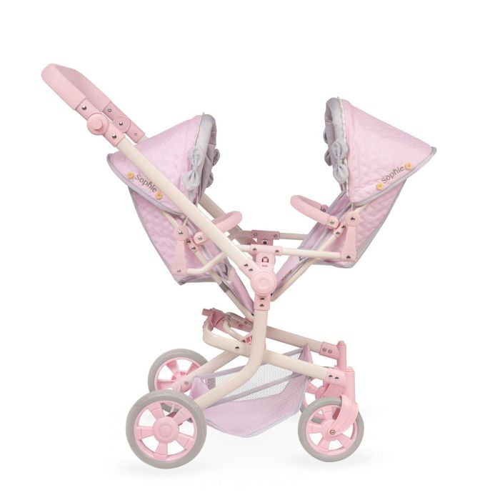 Decuevas 90875 Silla Gemelar Plegable Sophie, Manillar Ajustable, Rosa, Muñecas hasta 52cm 3