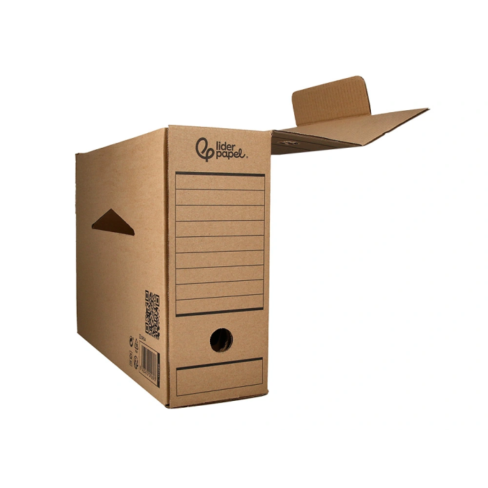 Liderpapel Caja archivo definitivo folio prolongado cartón reciclado 325g/m2 lomo 116 mm kraft 388x116x275 mm 5
