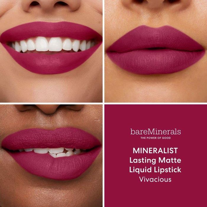 BareMinerals MINERALIST Comfort Matte Pintalabios Líquido #Vivacious - Color Intenso, Hidratante y Larga Duración 4 ml 1