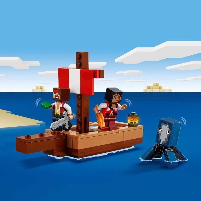 LEGO 21259 Minecraft Set de Viaje, Construcción y Exploración del Barco Pirata 3