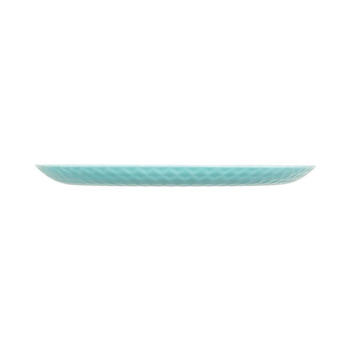 Luminarc Plato Llano Pampille Turquesa 25 cm Vidrio Templado Opal, Extra Resistente y con Relieve. Apto Lavavajillas y Microondas