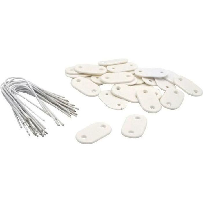 Nature Conjunto de 26 Cierres de Malla para Cañizos y Pantallas Plásticas, con Lazos de Alambre Plastificado de 14 cm, Blanco Nature Conjunto de 26 Cierres de Malla para Cañizos y Pantallas Plásticas, con Lazos de Alambre Plastificado de 14 cm, Blanco