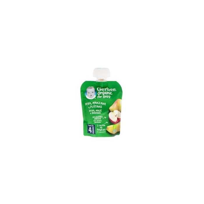 Gerber Pouch Organic Pera, Manzana, Plátano 90g