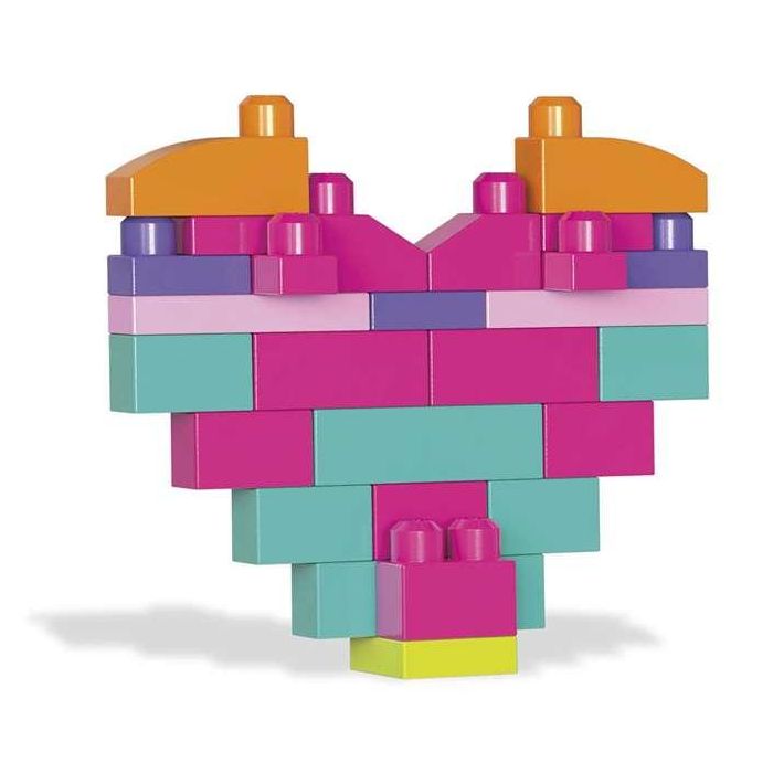 Mattel Bolsa Construccion Mega Blocks 60 Piezas Rosa