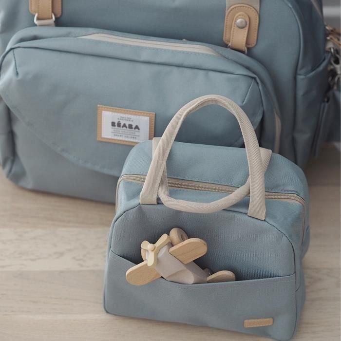 Beaba Portameriendas Isotérmico Verde Salvia | Lonchera Térmica para Comida y Biberones, Mantiene Caliente/Fría, Asas y Bolsillo Amplio 3