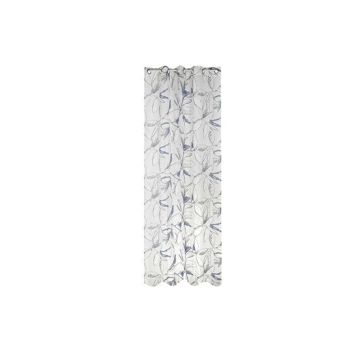 DKD Home Decor Cortina Alpino de Poliéster Azul Blanco, 2 Paneles de 270 cm de Alto x 140 cm de Ancho, Densidad 110 gsm