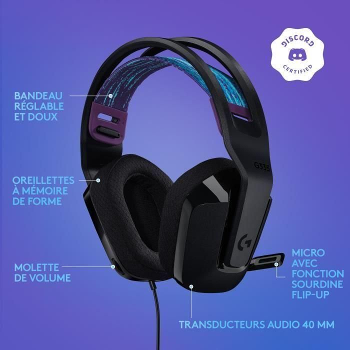 Auriculares Gaming con Micrófono Logitech G335/ Jack 3.5/ Negros 5