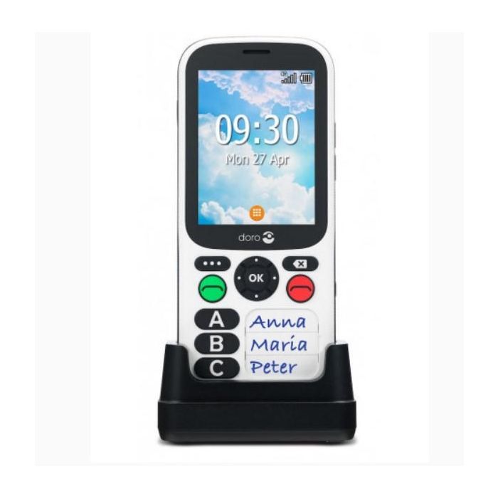 Doro 780X Teléfono Móvil Negro/Blanco Fácil de Usar con Botón de Alerta, GPS y Detección de Caídas para Mayores 1