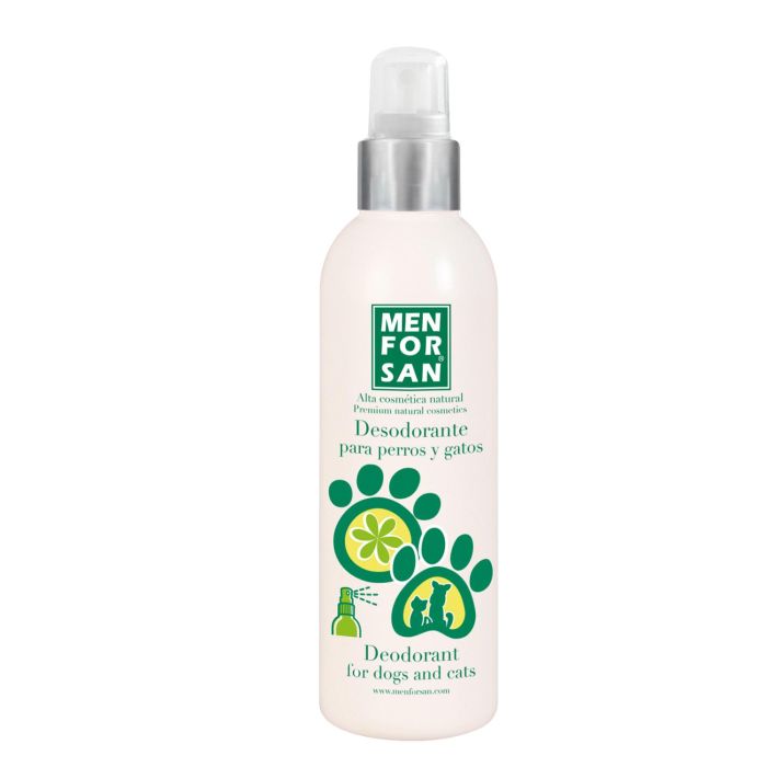 Men For San Desodorante Perros y Gatos 125 ml - Reduce Mal Olor, pH Neutro, Sin Alcohol, Fragancia Talco, Uso Frecuente