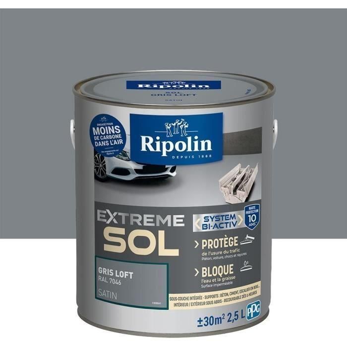 Pintura para suelos Ripolin alta resistencia gris satinado 2,5L 1