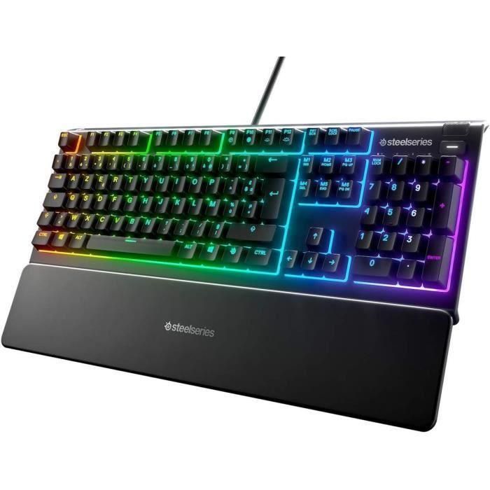 Teclado mecánico para juegos - STEELSERIES - APEX 3 - Ultra silencioso - Negro 1 Teclado mecánico para juegos - STEELSERIES - APEX 3 - Ultra silencioso - Negro 1